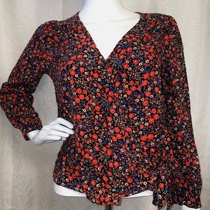Universal Thread Goods Co. Floral Top Wrap Top Waist Tie